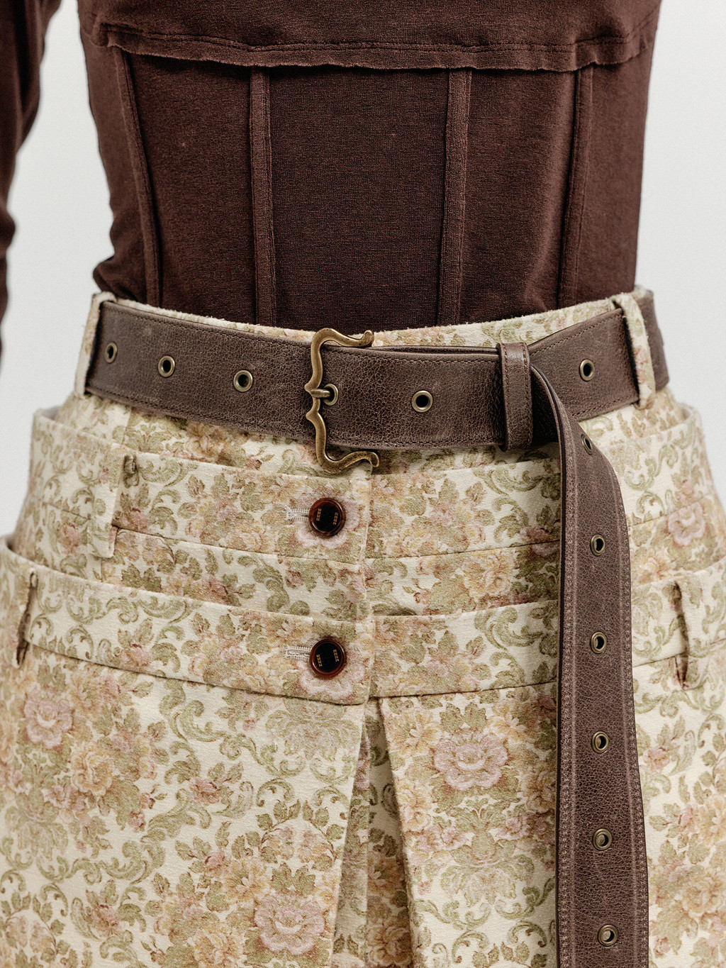 [EENK] / ☆ XINDA Buckle Belt / Brown XINDA Buckle Belt - Brown : EENK SHOP