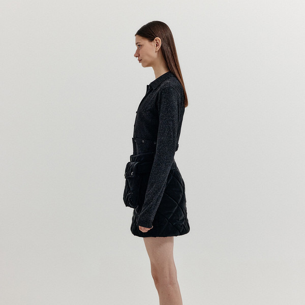 XOPO Quilted Pocket Mini Skirt - Black : EENK SHOP XOPO Quilted Pocket Mini Skirt - Black : EENK SHOP