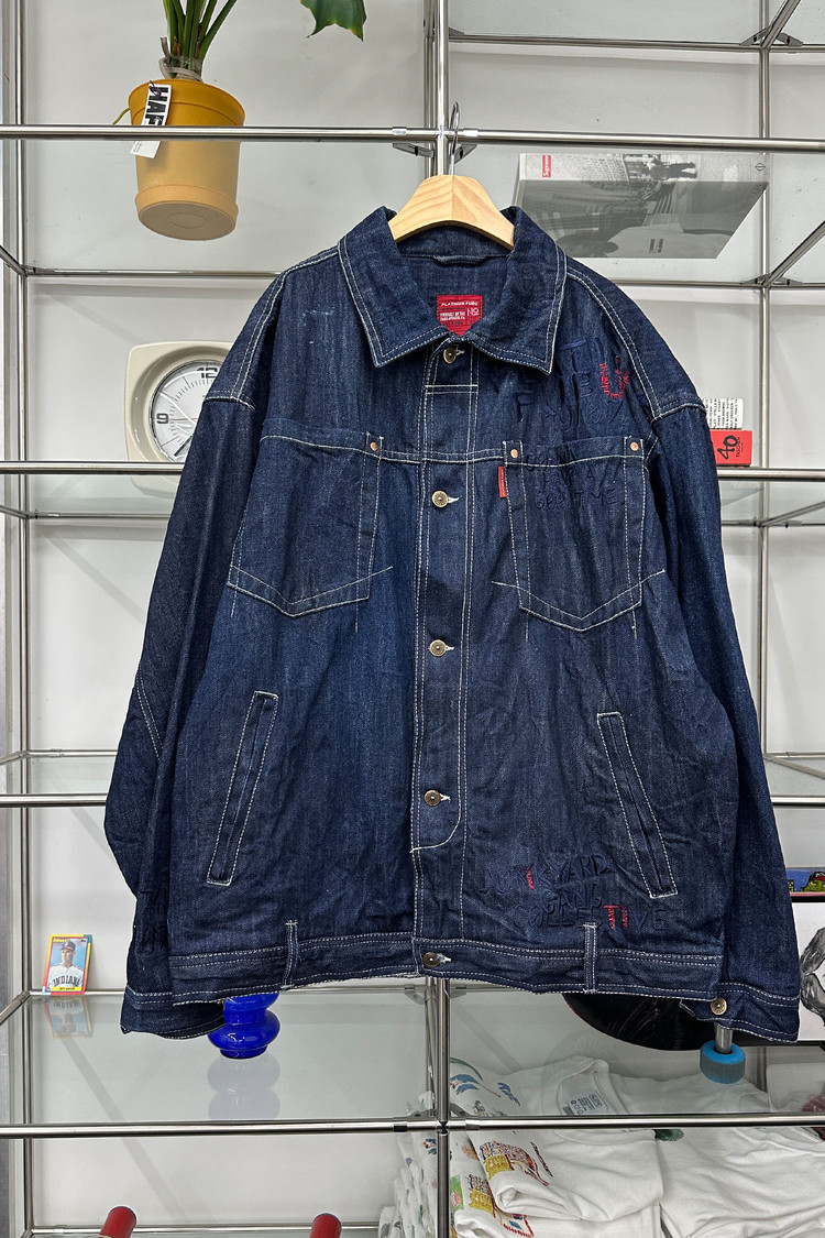 Supreme New York Painted Trucker Jacket Blue