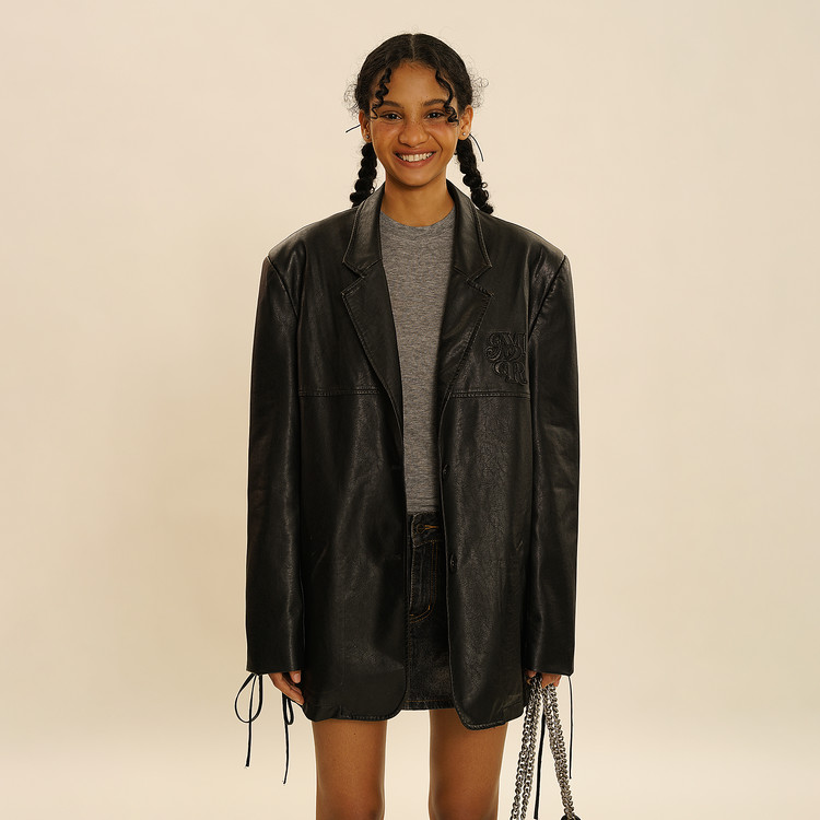 Moromoro sleeve strap leather jacket 유스키트 YOUTHKIT