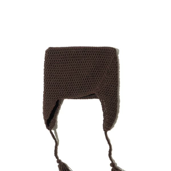 HANDCRAFT CAT EARFLAP BROWN : 선데이후르츠마켓