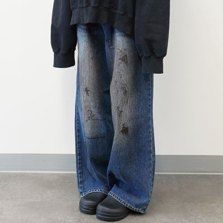 デニム・ジーパン IONSEOUL Oil dirty washed over denim pants Oil dirty washed over denim pants : 아이온서울