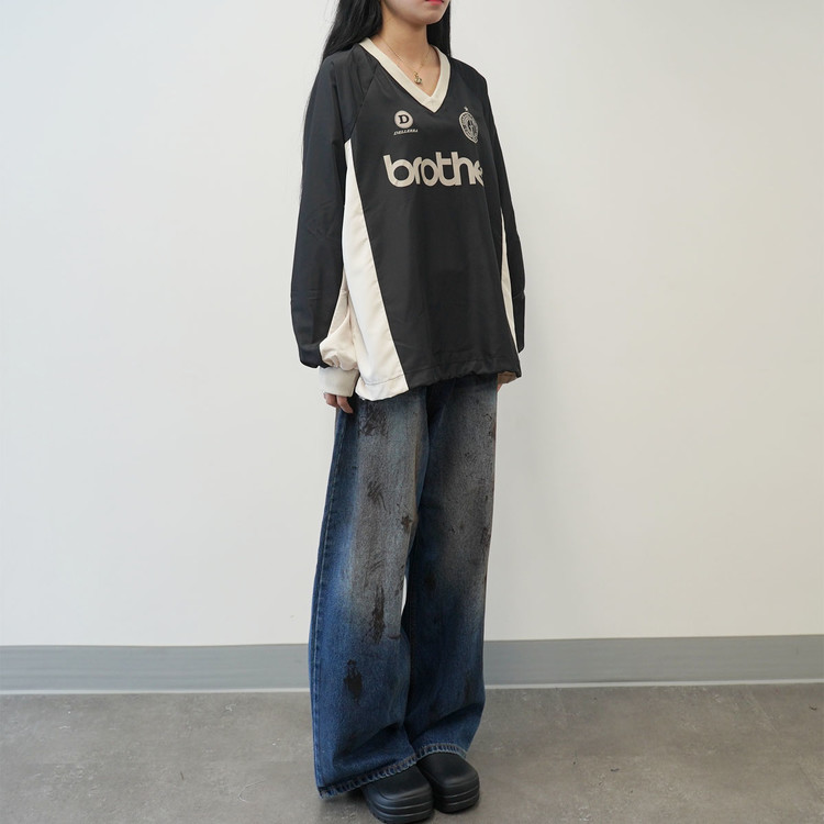 デニム・ジーパン IONSEOUL Oil dirty washed over denim pants Oil dirty washed over denim pants : 아이온서울