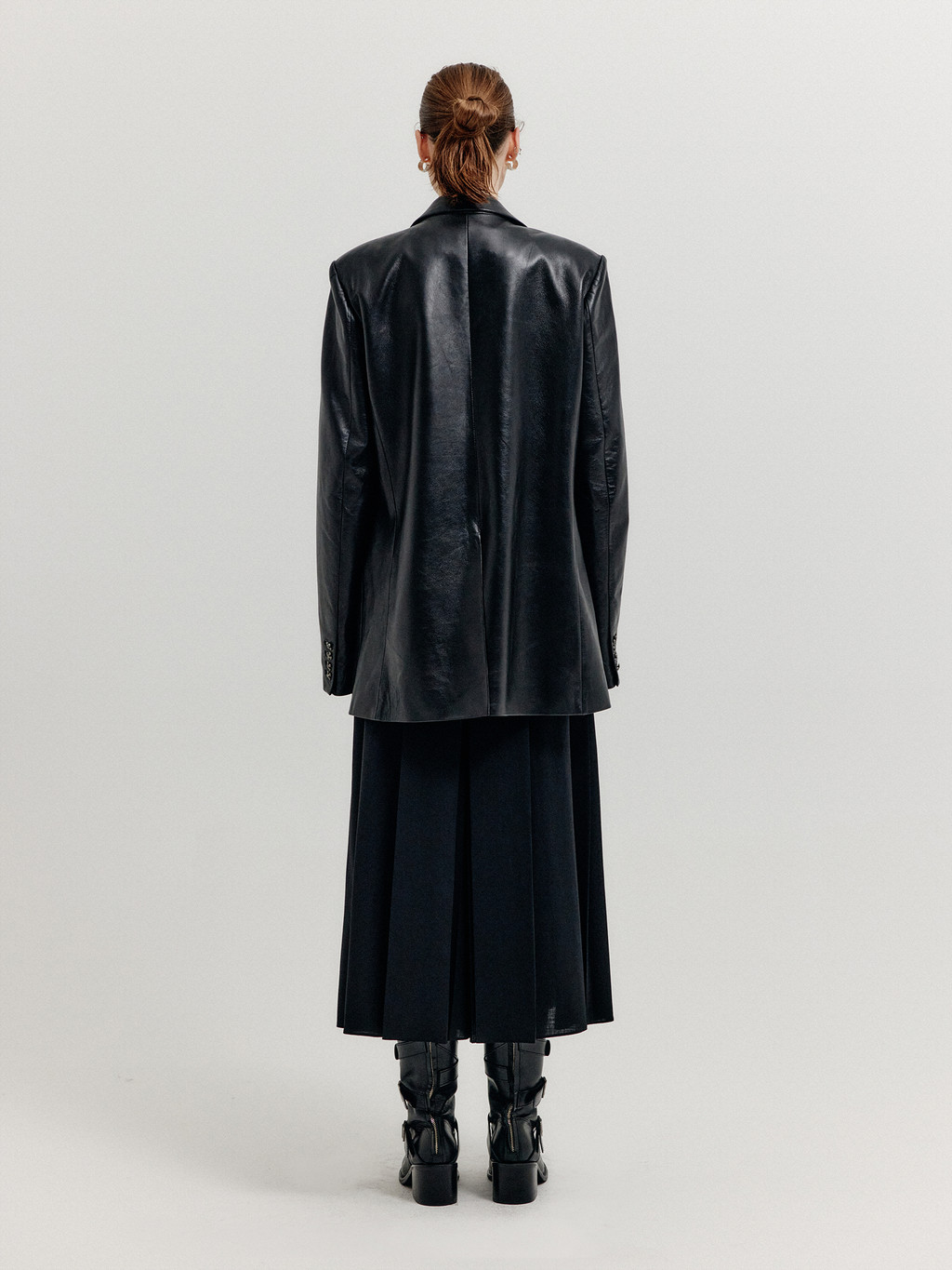 XING Single Breasted Leather Jacket - Black : EENK SHOP