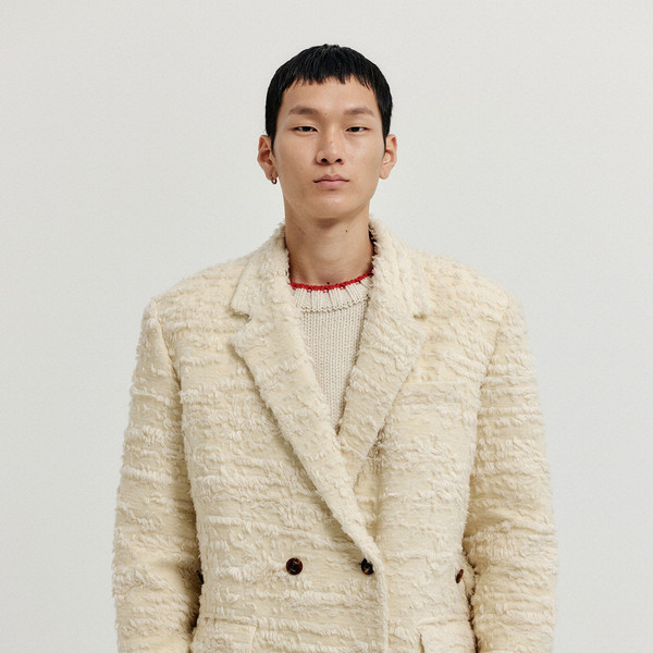 XENNA Double-Breasted Coat - Ivory : EENK