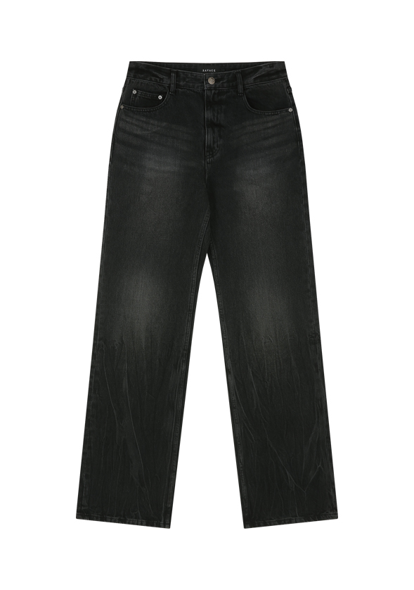 (세비지) Bootcut Fit Denim Jeans - Washed Black : 세비지