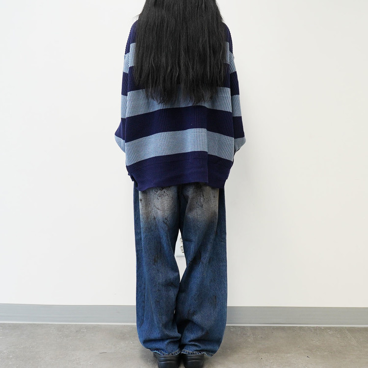 【IONSEOUL】Black Sand Washing Denim Pants 4FM330 Oil dirty washed over denim pants : 아이온서울