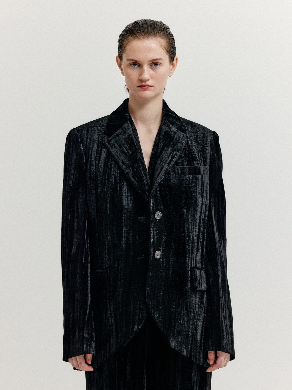 【EENK】Single-Breasted Blazer Black ZAKIT Single-Breasted Blazer with Brooch - Black : EENK SHOP