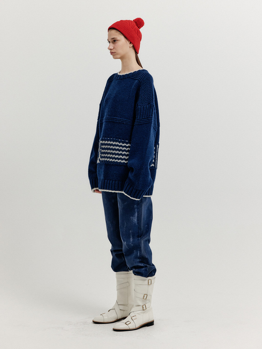 EENK Xanthe Jacquard Knit Pullover - Navy by W Concept