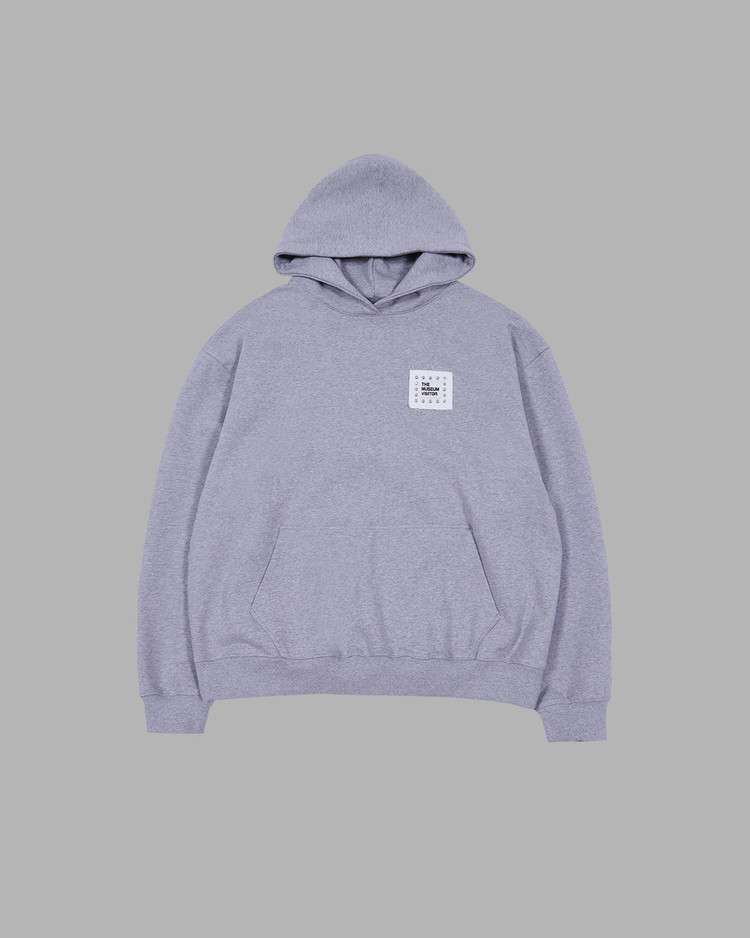 THE MUSEUM VISITOR★韓国 CUBIC LOGO STITCHED ESSENTIAL HOODY CUBIC LOGO STITCHED ESSENTIAL HOODY (BLACK) : THE MUSEUM VISITOR