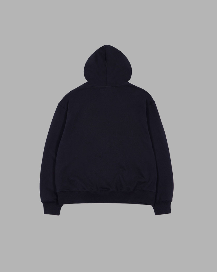 CUBIC LOGO STITCHED ESSENTIAL HOODY (BLACK) : THE MUSEUM VISITOR