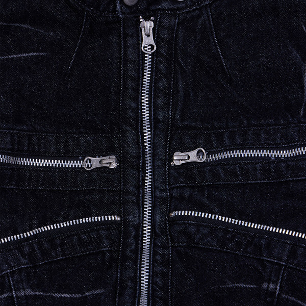 ◆THE MUSEUM VISITOR◆ DENIM ZIPPER BIKER JACKET BLACK 10113 MUSINSA公式 | THE MUSEUM VISITOR DENIM ZIPPER BIKER JACKET
