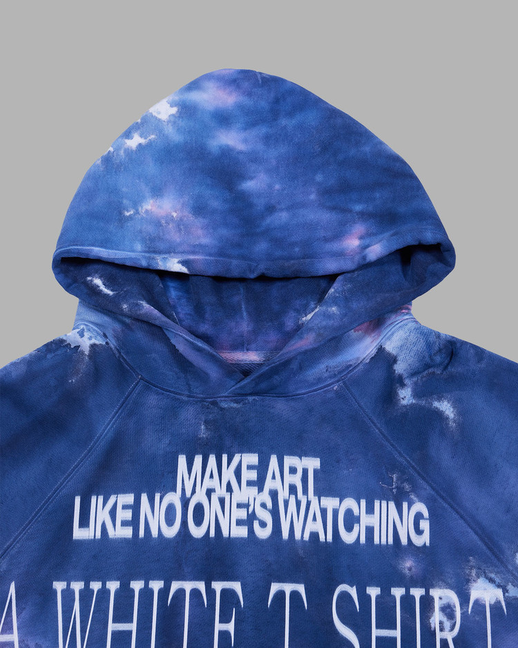 パーカー・フーディ THE MUSEUM VISITOR LETTERING PRINTED TIE DYEING HOODY NAVY 1 LETTERING PRINTED TIE DYEING HOODY (NAVY) : THE MUSEUM VISITOR