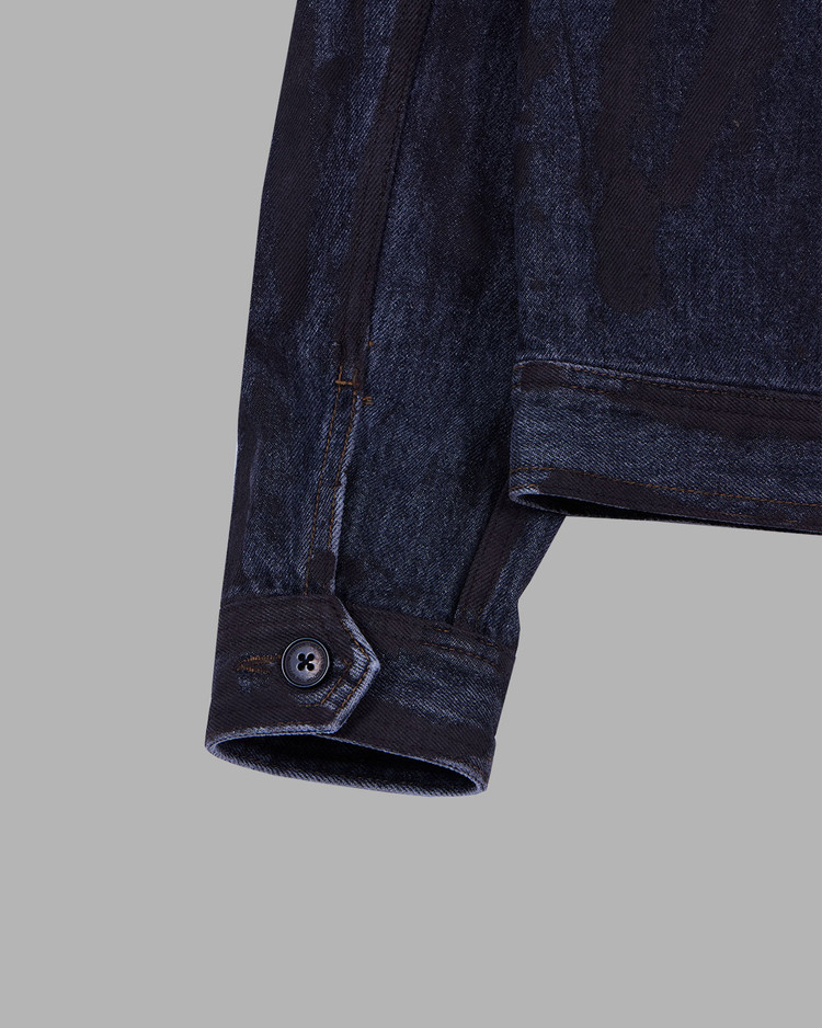 ◆THE MUSEUM VISITOR◆ HAND PAINTED DENIM JACKET BROWN 10117 HAND PAINTED DENIM JACKET (BROWN) : THE MUSEUM VISITOR