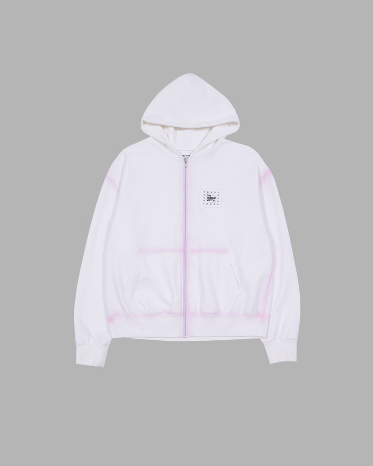 [THE MUSEUM VISITOR]★BNG PRINTED CURVERD ZIPPER HOODY TOURS SPARKLING bloo THE MUSEUM VISITOR popup store
