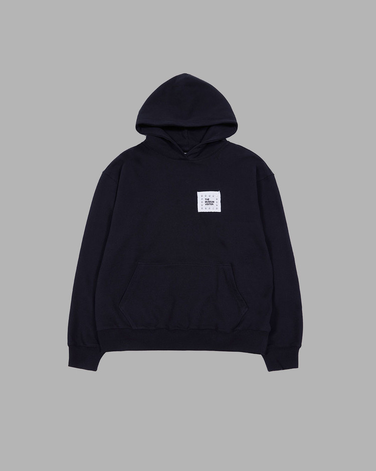 THE MUSEUM VISITOR★韓国 CUBIC LOGO STITCHED ESSENTIAL HOODY CUBIC LOGO STITCHED ESSENTIAL HOODY (BLACK) : THE MUSEUM VISITOR