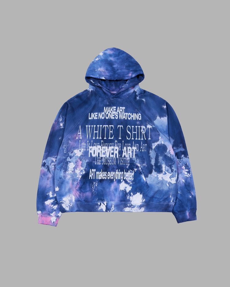 パーカー・フーディ THE MUSEUM VISITOR LETTERING PRINTED TIE DYEING HOODY NAVY 1 LETTERING PRINTED TIE DYEING HOODY (NAVY) : THE MUSEUM VISITOR