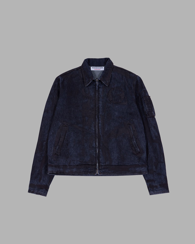 ◆THE MUSEUM VISITOR◆ HAND PAINTED DENIM JACKET BROWN 10117 HAND PAINTED DENIM JACKET (BROWN) : THE MUSEUM VISITOR