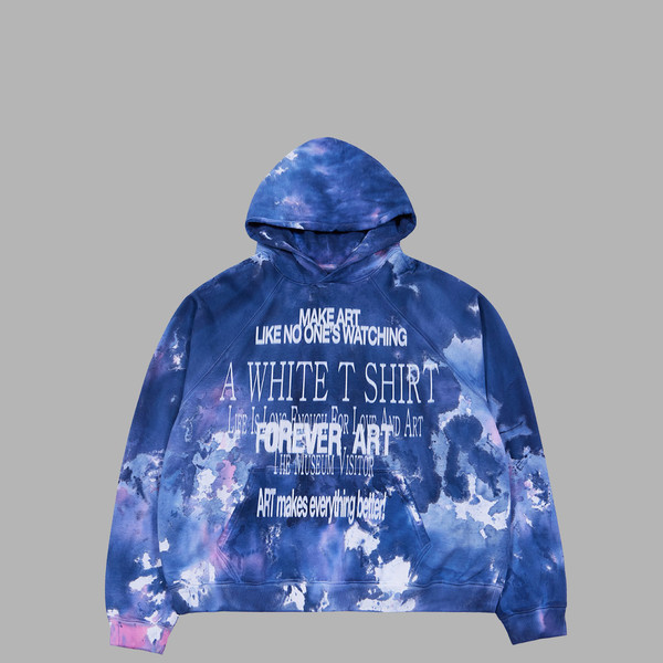 パーカー・フーディ THE MUSEUM VISITOR LETTERING PRINTED TIE DYEING HOODY NAVY 1 LETTERING PRINTED TIE DYEING HOODY (NAVY) : THE MUSEUM VISITOR