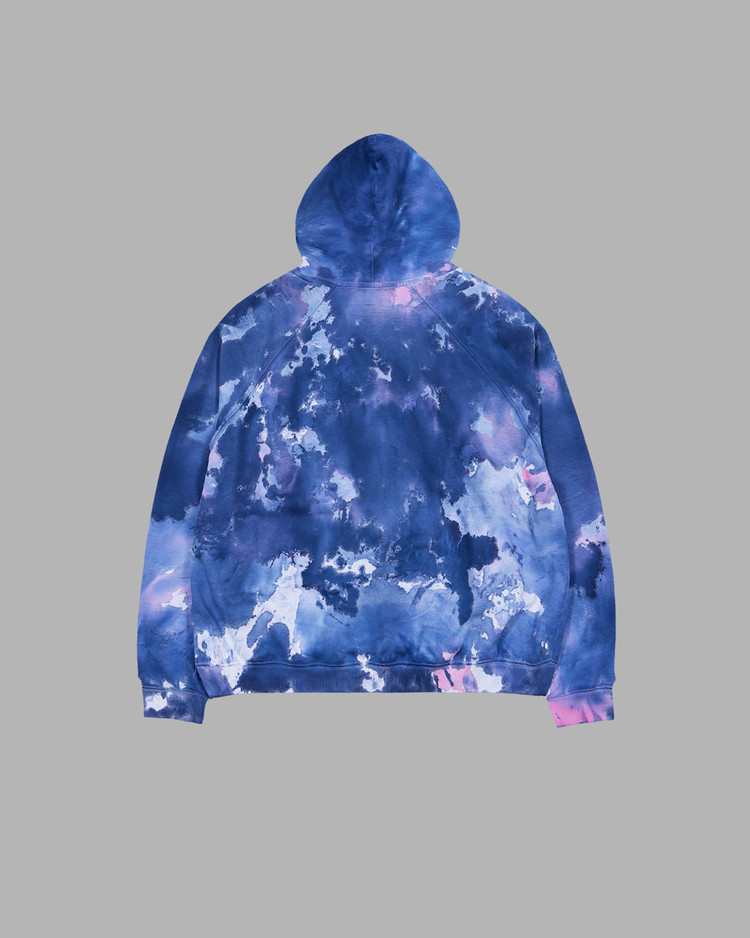 パーカー・フーディ THE MUSEUM VISITOR LETTERING PRINTED TIE DYEING HOODY NAVY 1 LETTERING PRINTED TIE DYEING HOODY (NAVY) : THE MUSEUM VISITOR