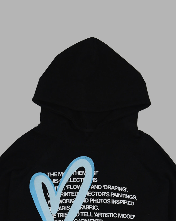 【THE MUSEUM VISITOR】HEART PRINTED INSIDE-OUT HOODY-BLACK HEART PRINTED INSIDE-OUT HOODY (BLACK) : THE MUSEUM VISITOR