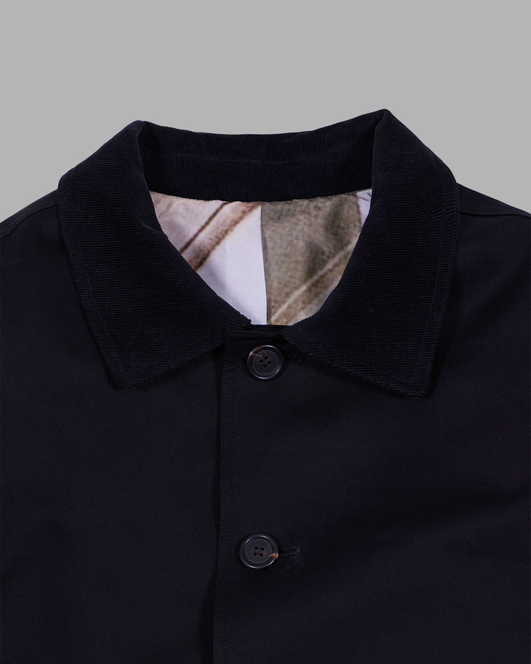 CORDUROY COLLAR MAC COAT (BLACK) : THE MUSEUM VISITOR