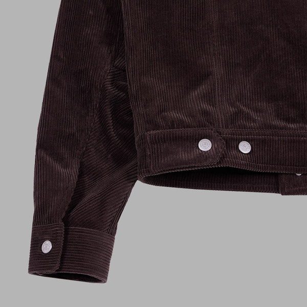 CORDUROY SUEDE TRUCKER JACKET (BROWN) : THE MUSEUM VISITOR