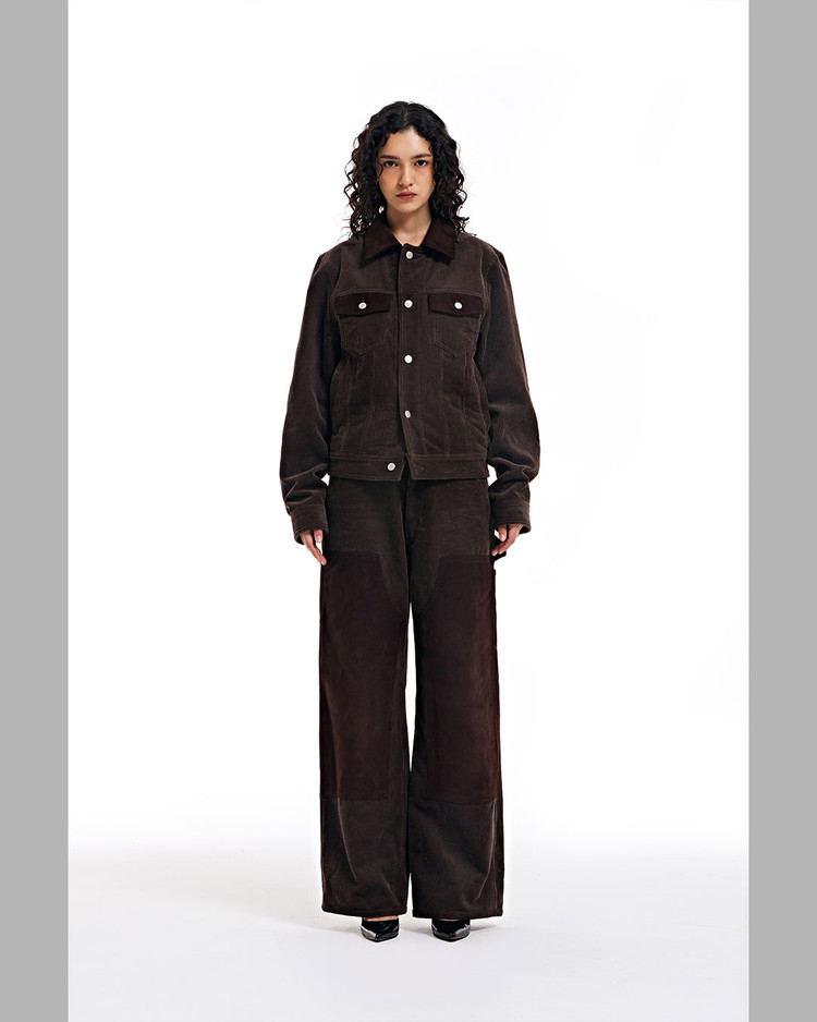 ◆THE MUSEUM VISITOR◆ CORDUROY SUEDE CARPENTER PANTS BROWN CORDUROY SUEDE CARPENTER PANTS (BROWN) : THE MUSEUM VISITOR