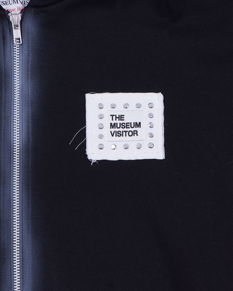 SPRAY PRINTED ZIP UP HOODY (BLACK) : THE MUSEUM VISITOR