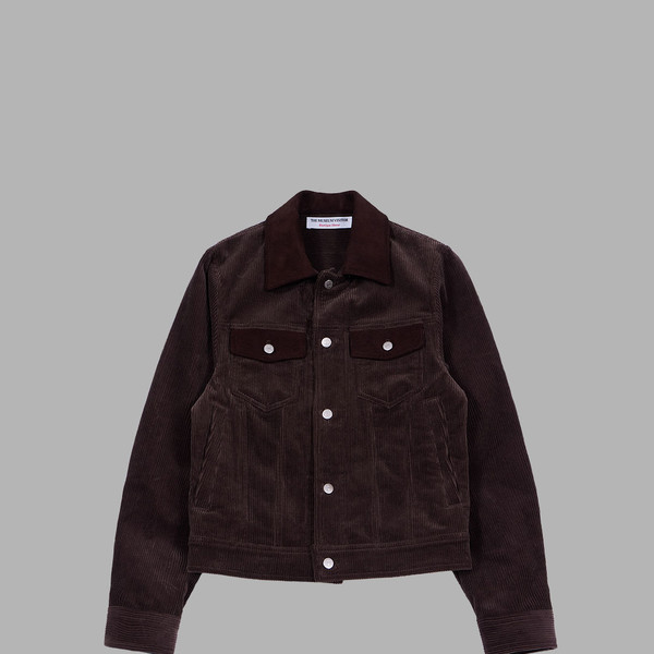 CORDUROY SUEDE TRUCKER JACKET (BROWN) : THE MUSEUM VISITOR
