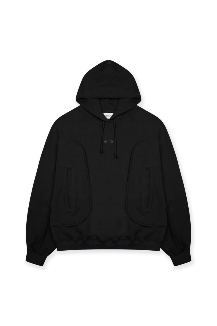 RIPPED GEOMETRY HOODIE [BLACK] : GRAILZ