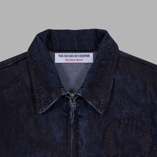HAND PAINTED DENIM JACKET (BROWN) : THE MUSEUM VISITOR