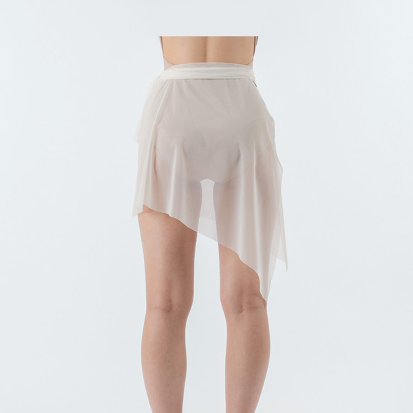 Psyche Slit Flow™ Skirt, Mesh, Snow : TAECHO