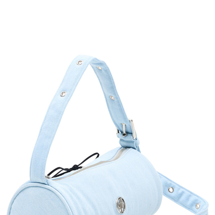 2WAY BELTED STRAP BARREL BAG SMALL_GLOSSY SILVER : MOTIVE