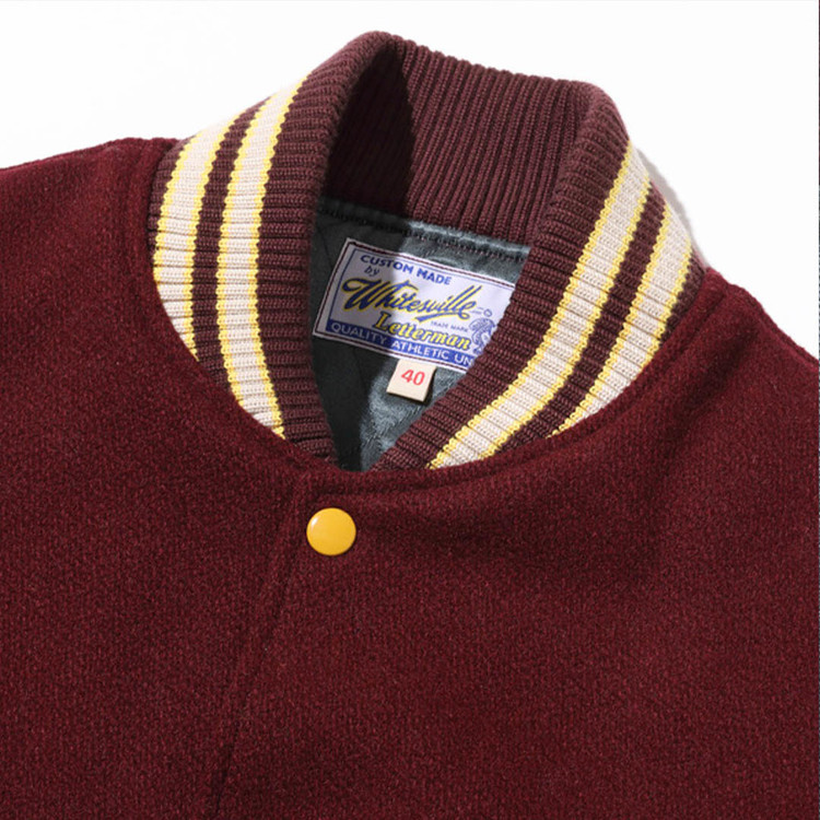 Lot. WV15168, 30oz. Wool Melton Award Jacket 'SOLID' [Wine × Gold