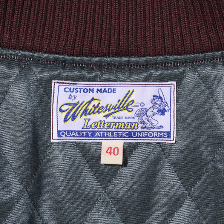 Lot. WV15168, 30oz. Wool Melton Award Jacket 'SOLID' [Wine × Gold