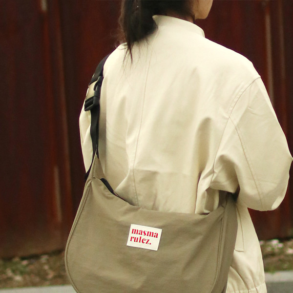 ★masmarulez★ Halfmoon cross bag _ Beige Halfmoon cross bag _ Gray : Masmarulez [마스마룰즈]