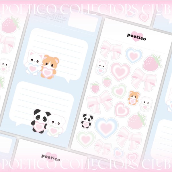 Poetico korea sticker authentic set