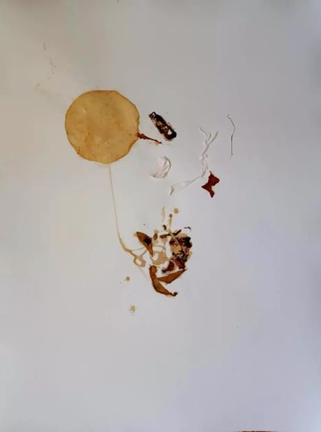 Cellulose and kombucha, yeast and albumen on paper78 x 57 cm.