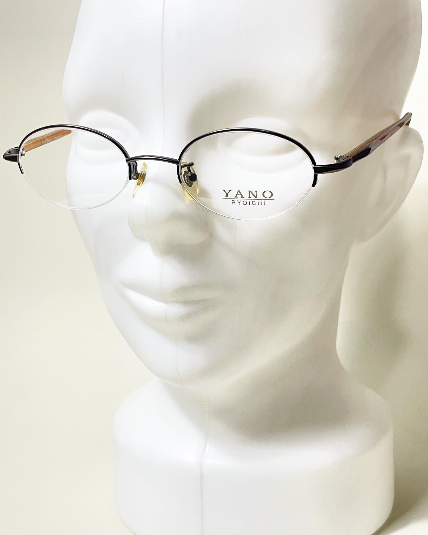 90s Yano Ryoich Titanium HalfRimmed Round Frame Glasses (made in Japan