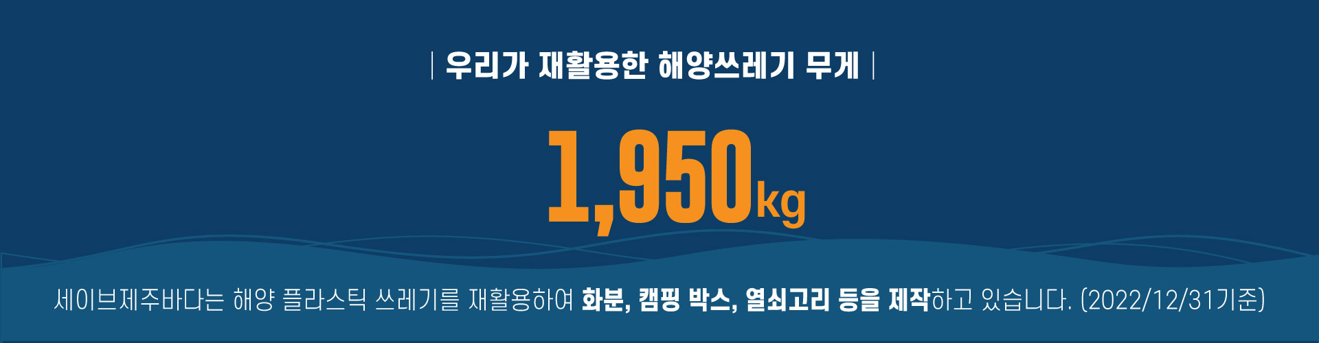 세이브제주바다가 재활용한 해양쓰레기 무게