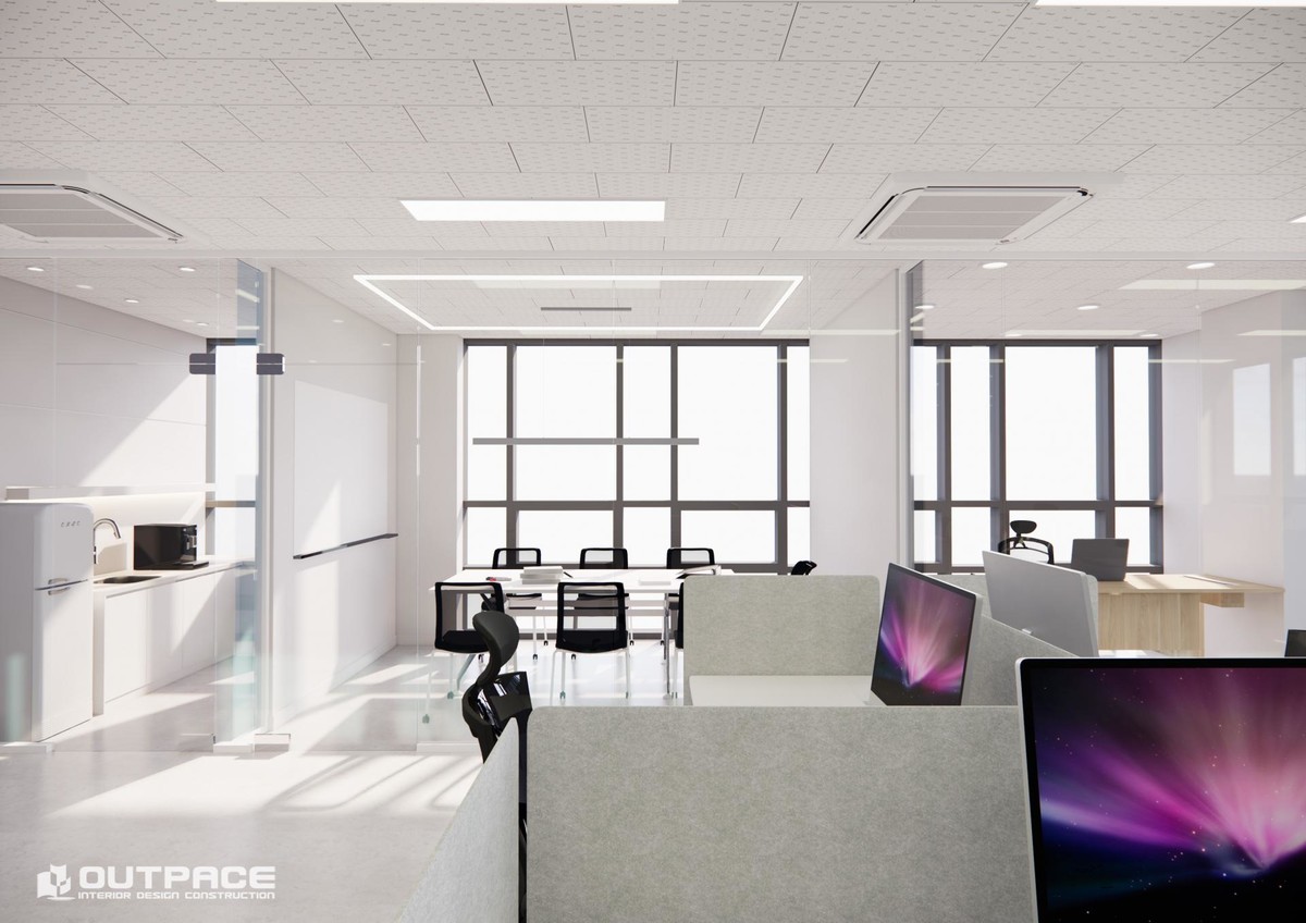 공간구성을 잘 활용한 사무실 인테리어 / OFFICE 3D DESIGN : (주)아웃페이스디자인