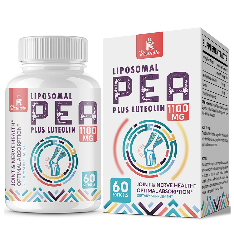 로스몰로, 리포소말 리포조말 PEA 팔미토일에탄올아마이드 1000mg + 루테올린 100mg - 60소프트젤 / Rosmolo ...