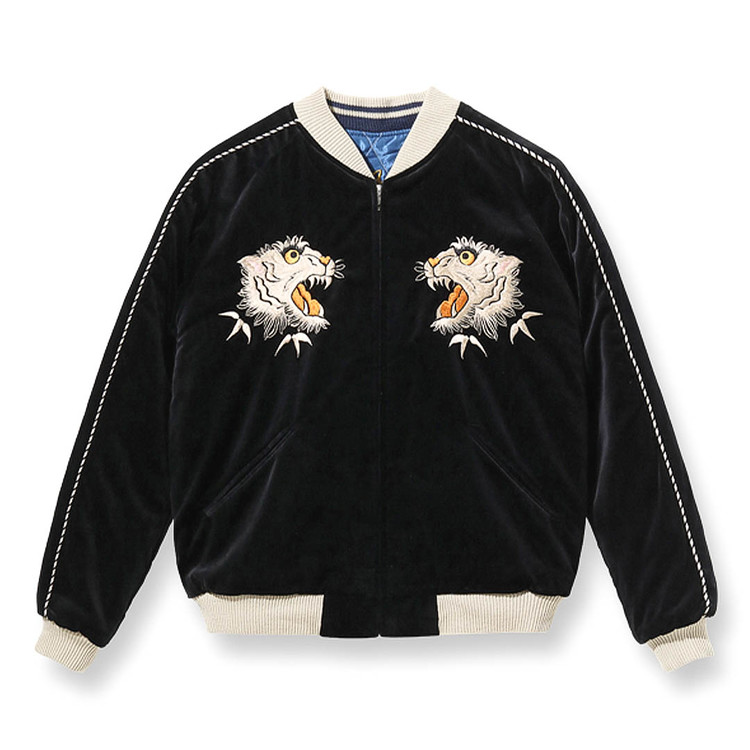 Mid 1950s Style Velveteen Souvenir Jacket 'WHITE TIGER