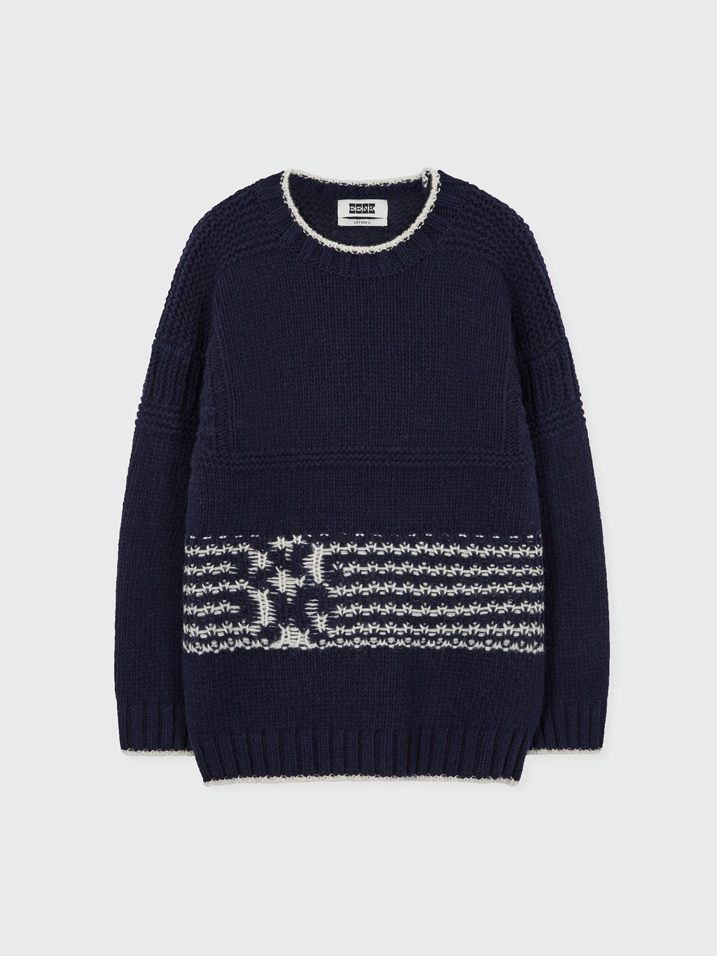 EENK Xanthe Jacquard Knit Pullover - Navy by W Concept