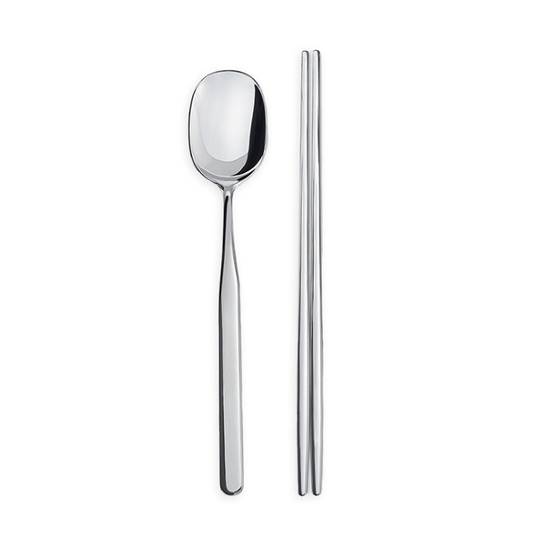 Spoon and Chopstick Set Silver Edition : HORANG JAPAN