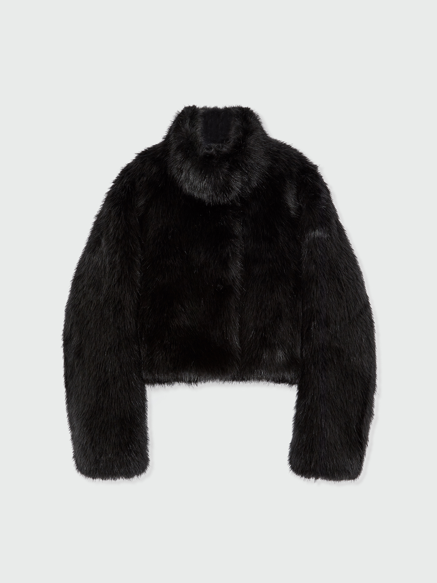 XHORT Faux Fur Short Coat - Black : EENK