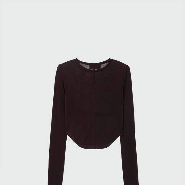 XIONY Long Sleeve Bustier T-shirt - Brown : EENK SHOP