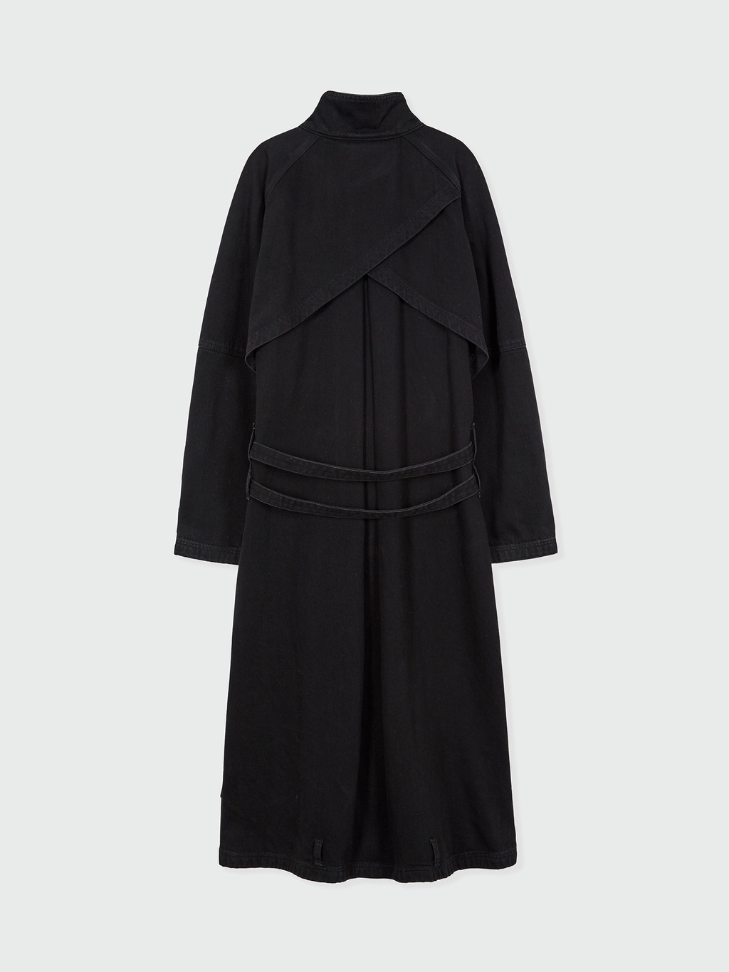 XYRUS Long Double Belted Denim Jumper - Black : EENK