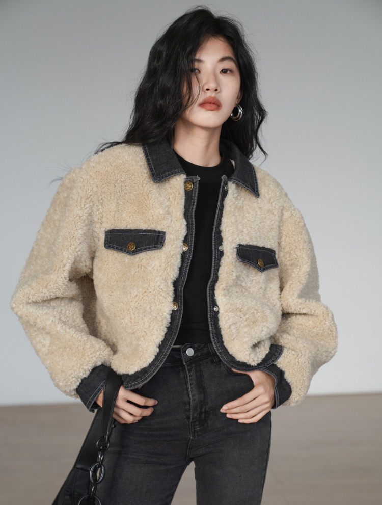 Wool Short Fur AllInOne Jacket 시크피크 (Chic Peek)